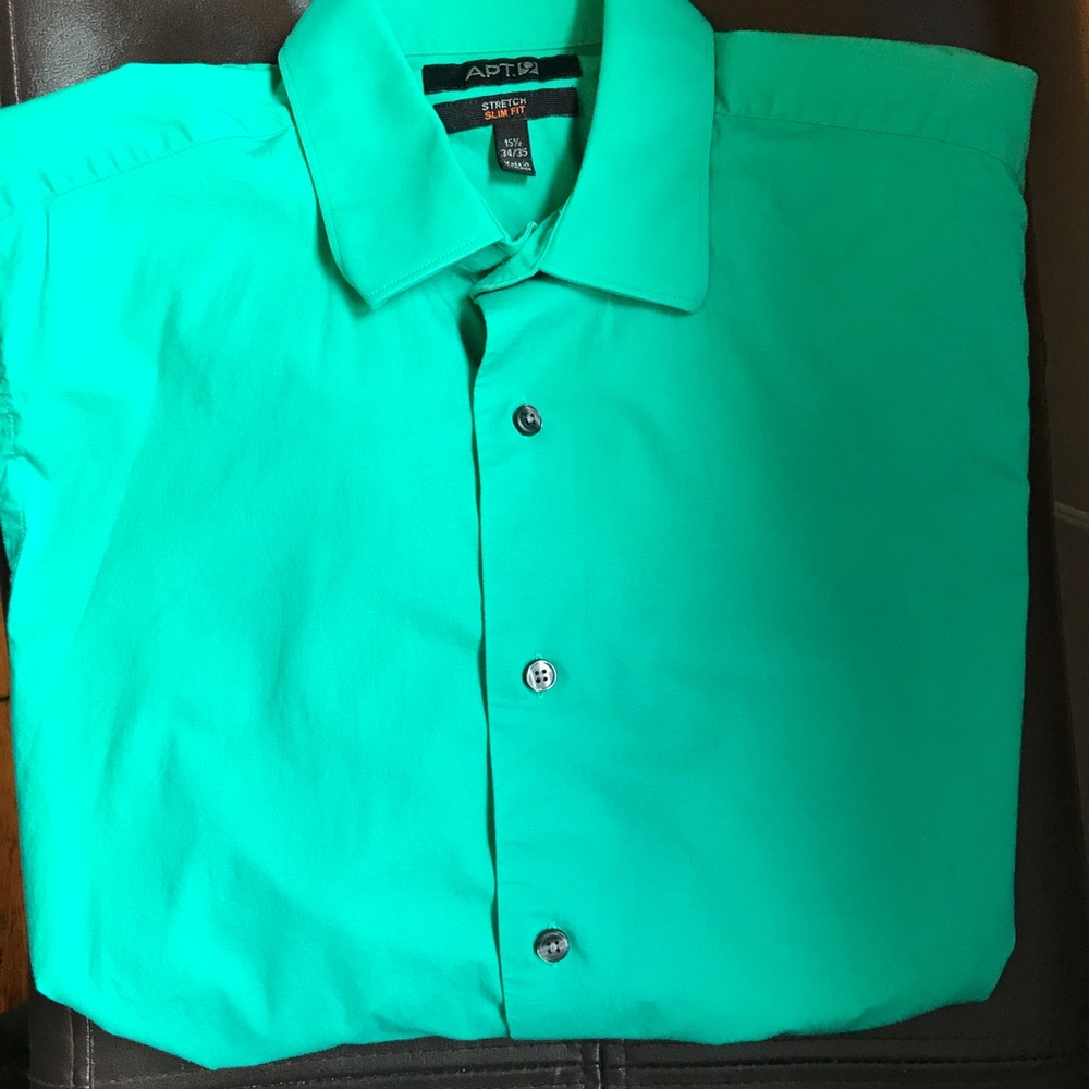Apt 9 Slim Fit 15 1/2 34-35 Green